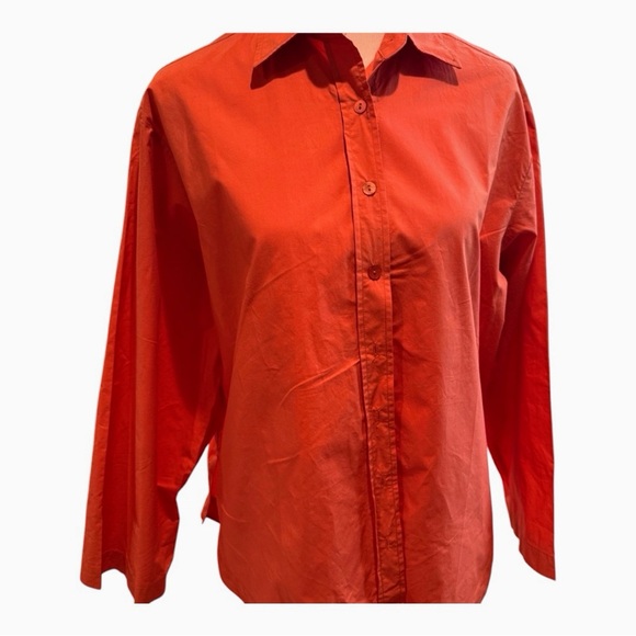 Women Orange Button-Up Shirt - Massimo Dutti - Picture 1 of 6